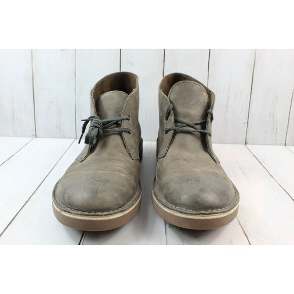 Clarks Chukka Boots Men\'s Size 10 Bushacre 2 Gray Distressed Leather 2-Eye 15522 main image 6